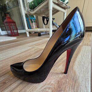 Christian Louboutin Rolando Black Patent Leather Shoes Eur. 37.5